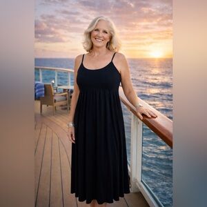 Elegant Black Midi Dress